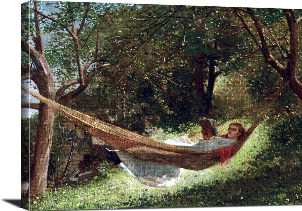 Girl In A Hammock Painting Winslow Homer Canvas Art Fine Art Print