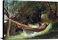 Girl In A Hammock Painting Winslow Homer Canvas Art Fine Art Print