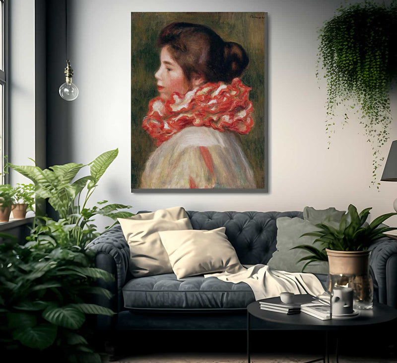 Girl In A Red Ruff By Pierre August Renoir Fine Art Print