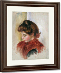 Girl In A Red Scarf By Pierre August Renoir Fine Art Print