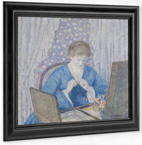Girl In Blue By Frederick Carl Frieseke Fine Art Print