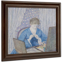 Girl In Blue By Frederick Carl Frieseke Fine Art Print