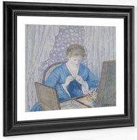 Girl In Blue By Frederick Carl Frieseke Fine Art Print