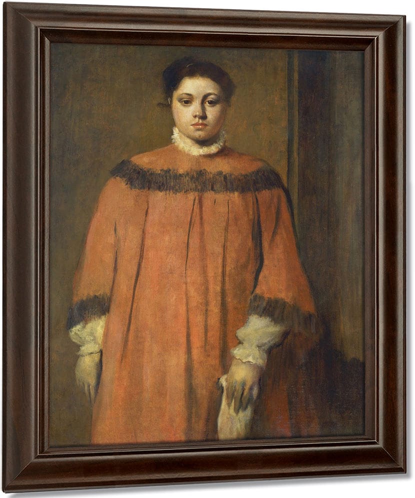 Girl In Red By Edgar Degas Fine Art Print