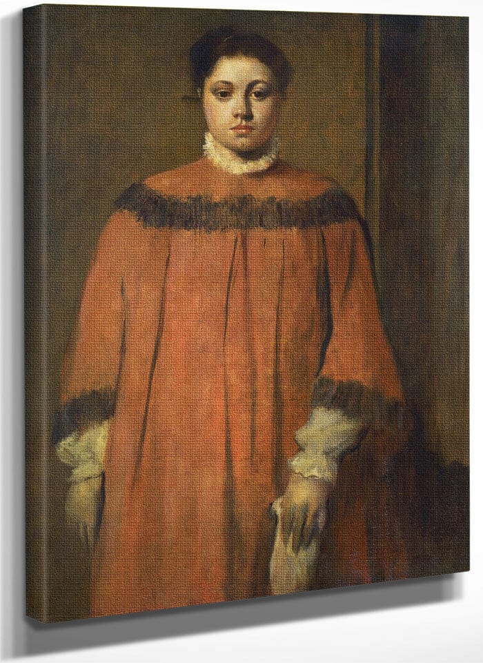 Girl In Red By Edgar Degas Fine Art Print