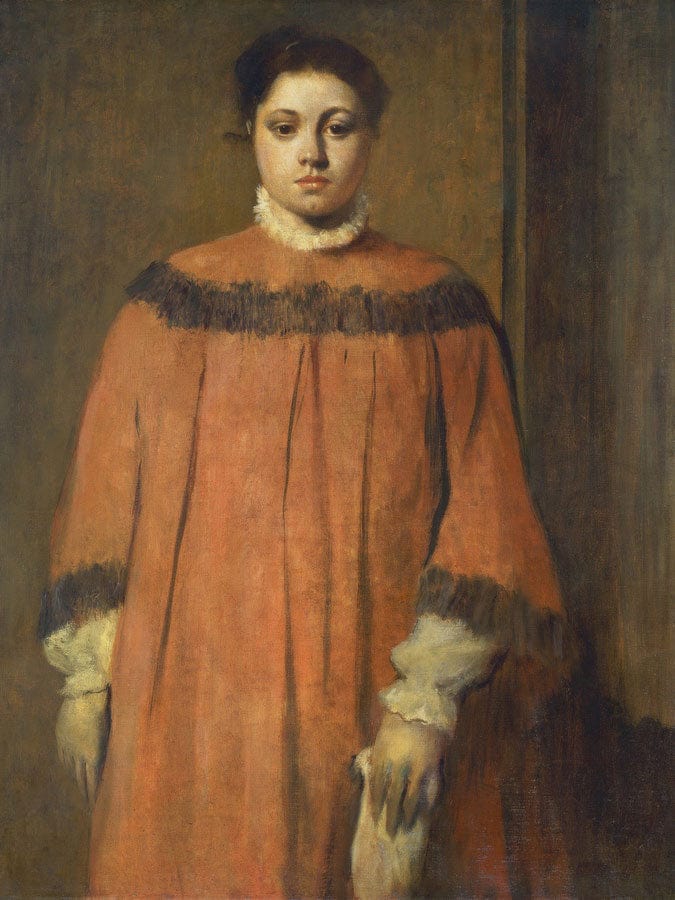 Girl In Red By Edgar Degas Fine Art Print