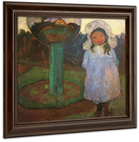 Girl In The Garden Near The Crystal Ball By Paula Modersohn Becker Fine Art Print