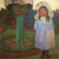 Girl In The Garden Near The Crystal Ball By Paula Modersohn Becker Fine Art Print