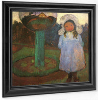 Girl In The Garden Near The Crystal Ball By Paula Modersohn Becker Fine Art Print