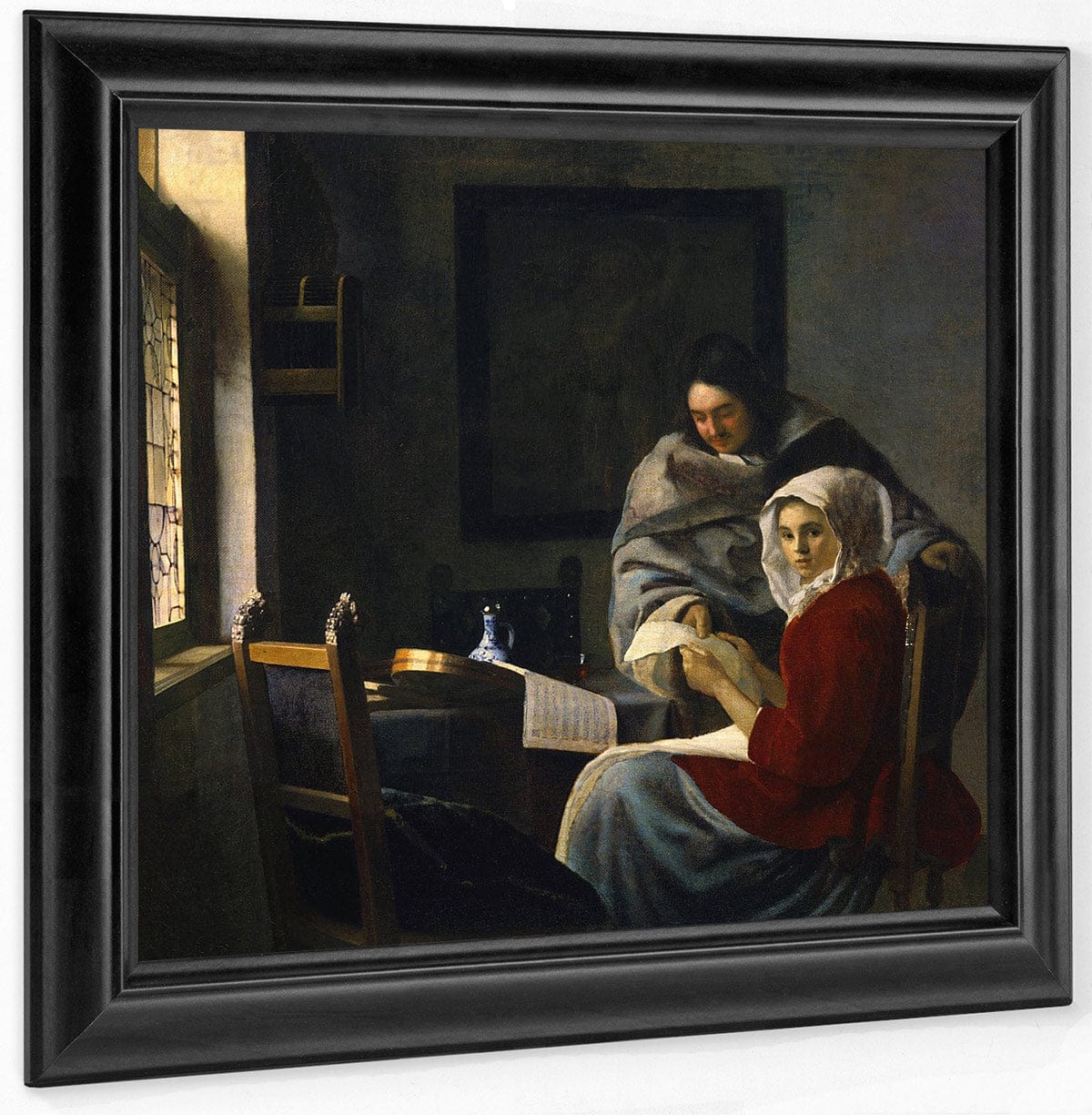 Girl Interrupted At Her Music 1661 By Johannes Vermeer Fine Art Print