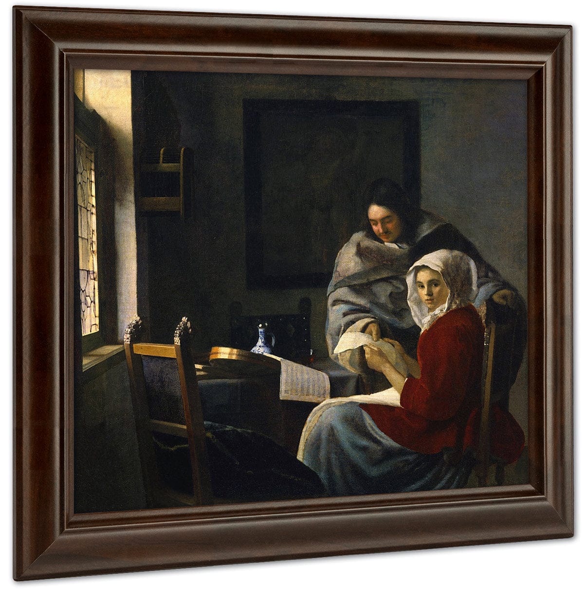 Girl Interrupted At Her Music 1661 By Johannes Vermeer Fine Art Print