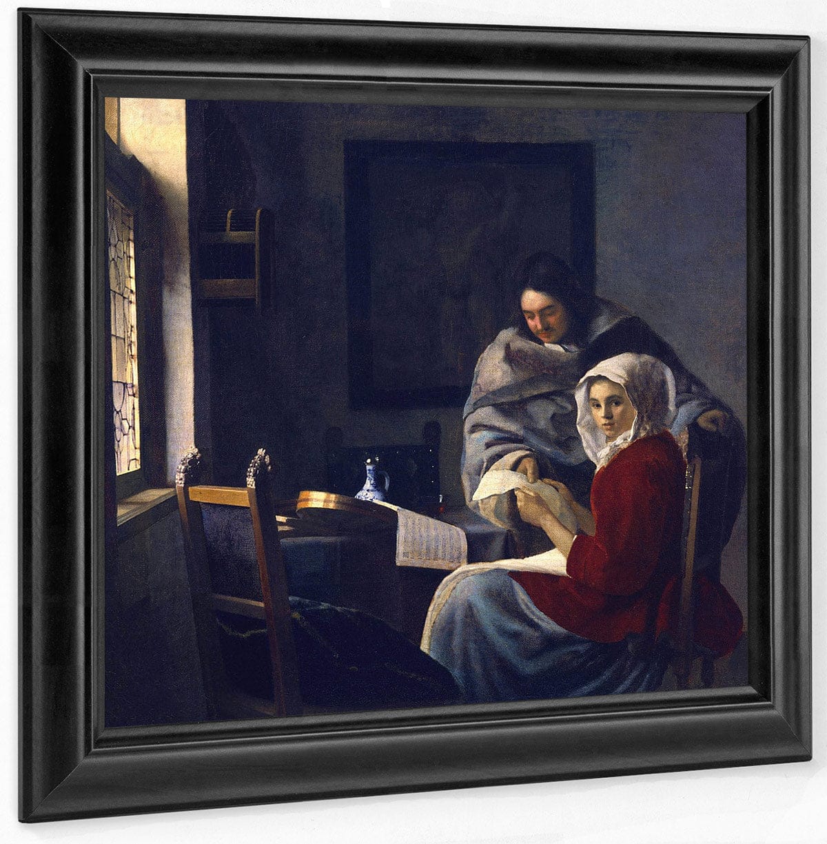 Girl Interrupted In Her Music By Johannes Vermeer Fine Art Print
