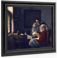 Girl Interrupted In Her Music By Johannes Vermeer Fine Art Print