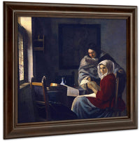 Girl Interrupted In Her Music By Johannes Vermeer Fine Art Print