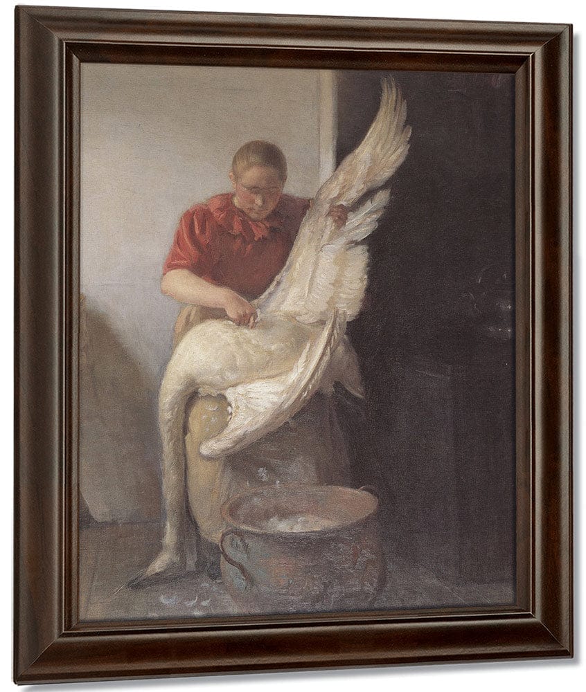 Girl Plucking A Swan 1900 By Anna Ancher Fine Art Print