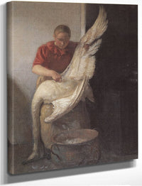 Girl Plucking A Swan 1900 By Anna Ancher Fine Art Print