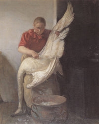 Girl Plucking A Swan 1900 By Anna Ancher Fine Art Print