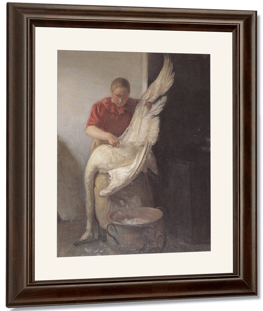 Girl Plucking A Swan 1900 By Anna Ancher Fine Art Print