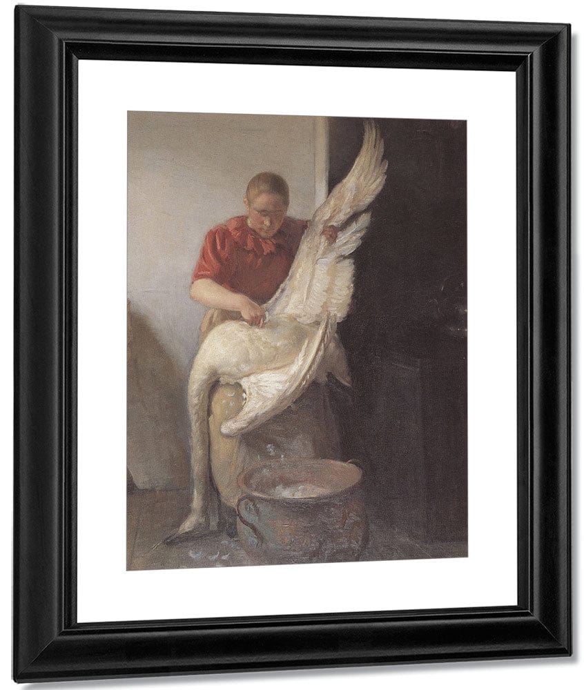Girl Plucking A Swan 1900 By Anna Ancher Fine Art Print