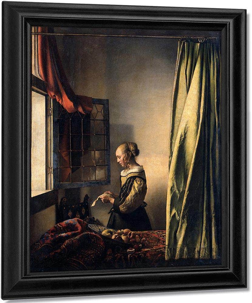Girl Reading A Letter By An Open Window 1659 By Johannes Vermeer Fine Art Print