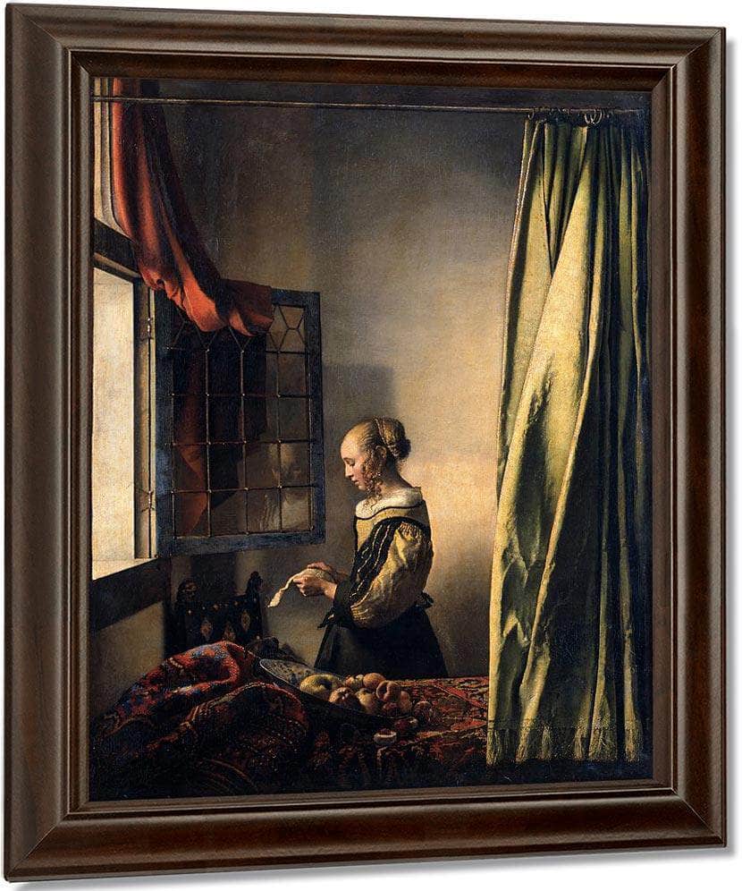 Girl Reading A Letter By An Open Window 1659 By Johannes Vermeer Fine Art Print