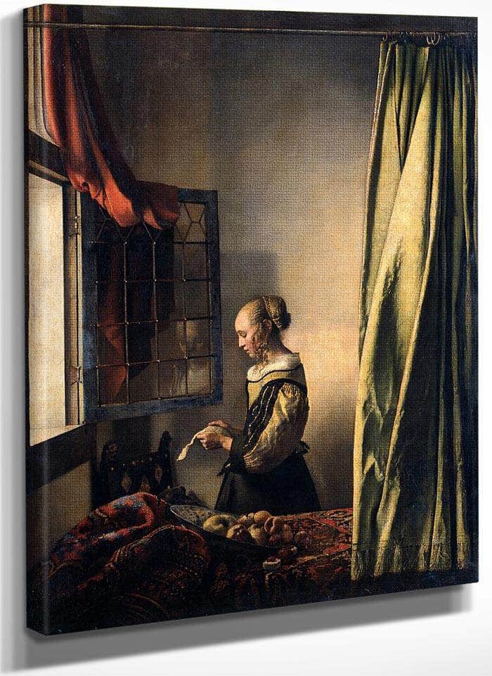 Girl Reading A Letter By An Open Window 1659 By Johannes Vermeer Fine Art Print