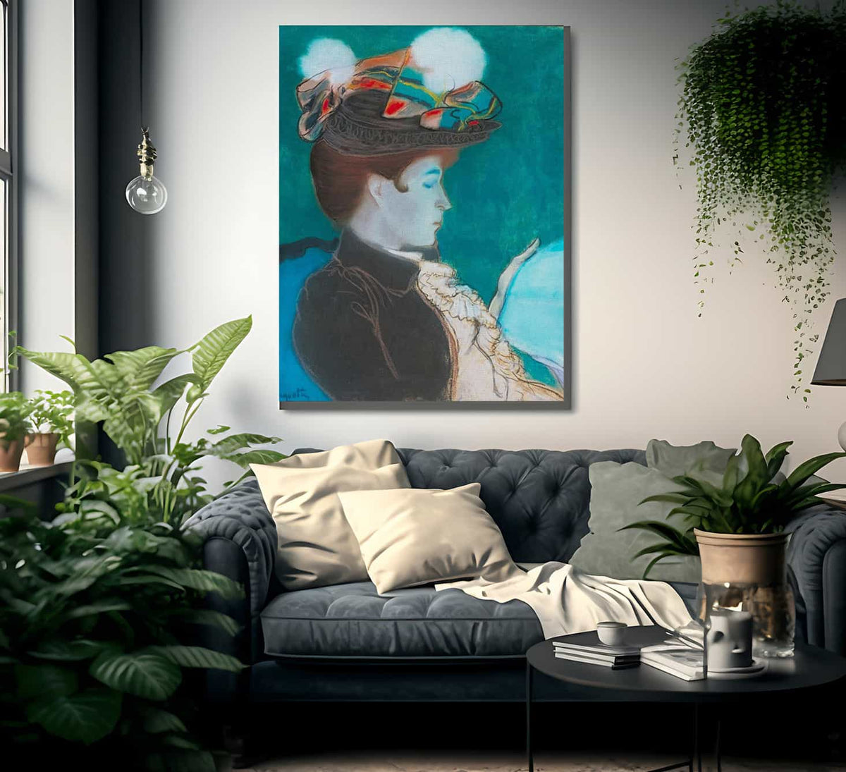 Girl Reading A Newspaper By Louis Anquetin Fine Art Print