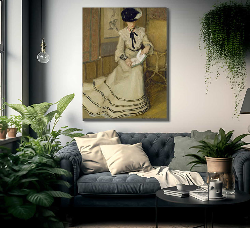 Girl Reading By Frederick Carl Frieseke Fine Art Print