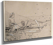 Girl Seated On A Fence Rail By Winslow Homer Fine Art Print