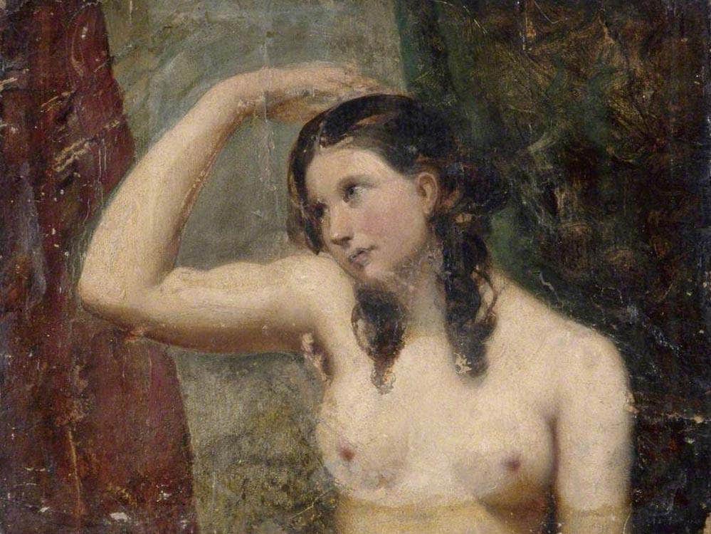 Girl Touching Her Head By William Etty Fine Art Print