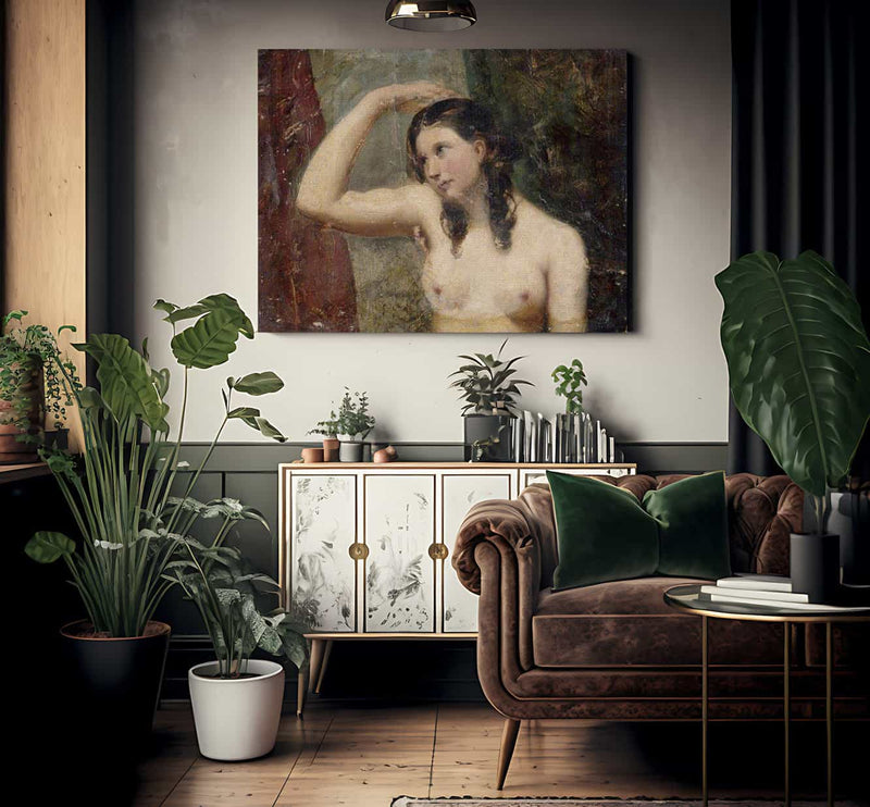 Girl Touching Her Head By William Etty Fine Art Print