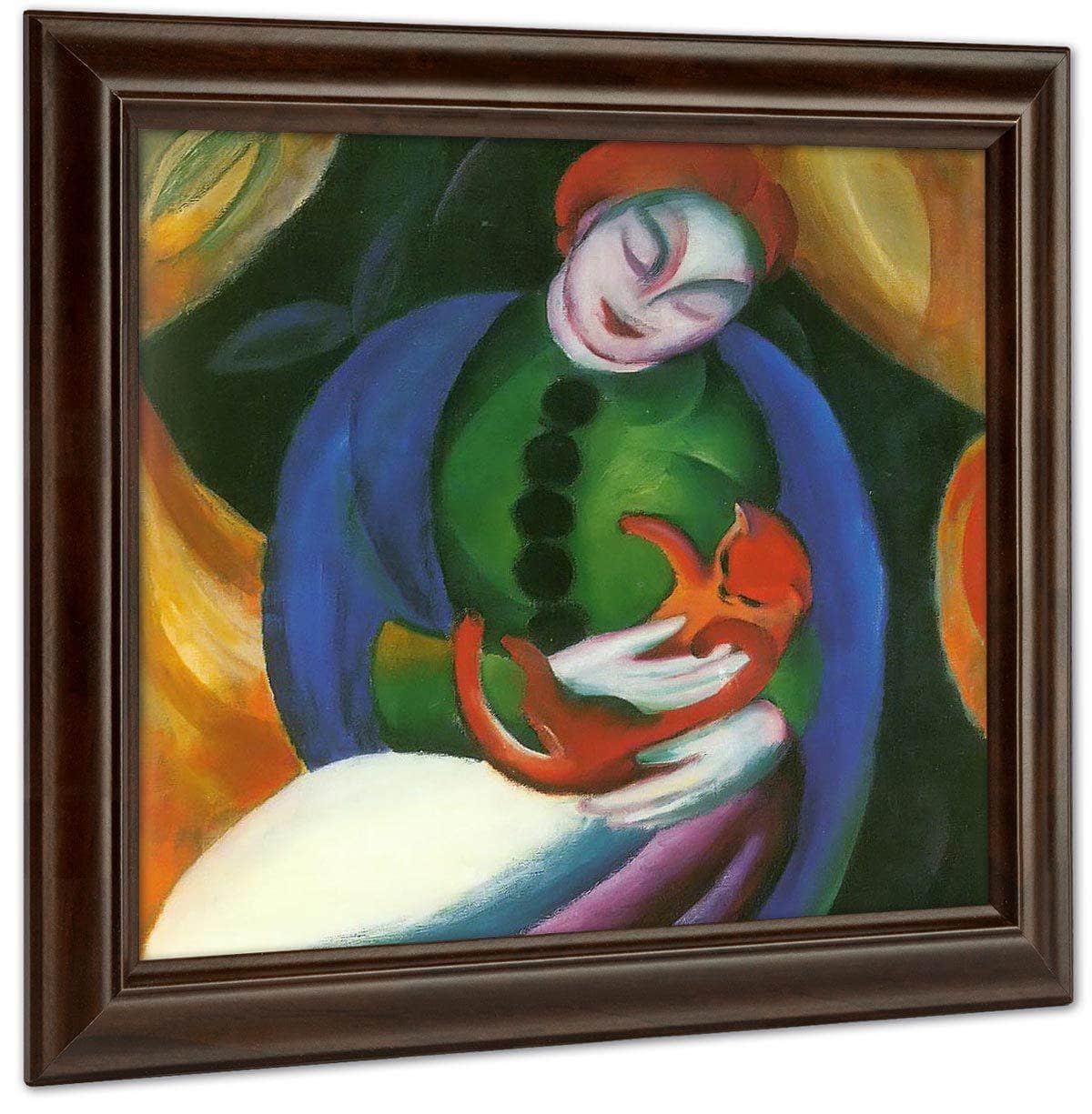 Girl With A Cat By Franz Marc Fine Art Print