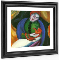Girl With A Cat By Franz Marc Fine Art Print