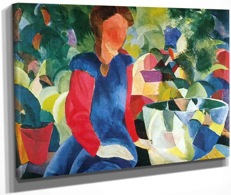Girl With A Fishbowl By August Macke Fine Art Print