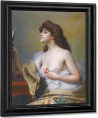 Girl With A Rose By Enjolras Delphin Fine Art Print