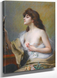 Girl With A Rose By Enjolras Delphin Fine Art Print