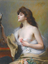 Girl With A Rose By Enjolras Delphin Fine Art Print