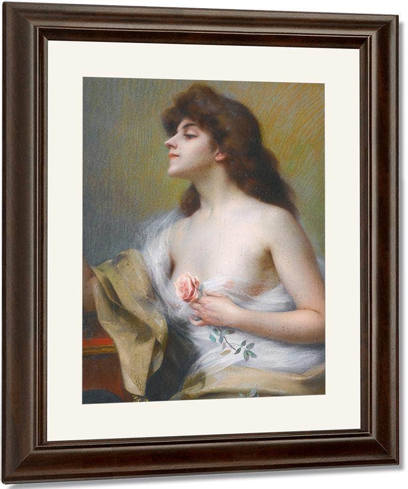 Girl With A Rose By Enjolras Delphin Fine Art Print