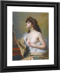 Girl With A Rose By Enjolras Delphin Fine Art Print