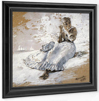 Girl With A Shell At Her Ear By Winslow Homer Fine Art Print