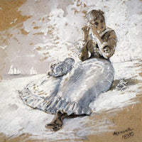 Girl With A Shell At Her Ear By Winslow Homer Fine Art Print