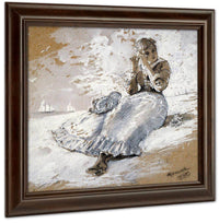 Girl With A Shell At Her Ear By Winslow Homer Fine Art Print