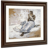 Girl With A Shell At Her Ear By Winslow Homer Fine Art Print