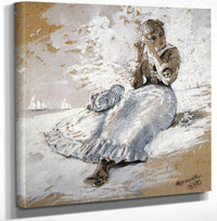 Girl With A Shell At Her Ear By Winslow Homer Fine Art Print