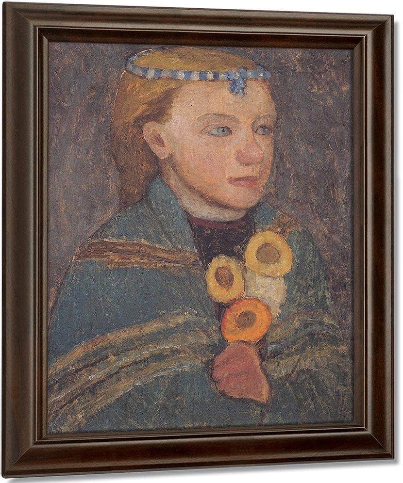 Girl With Blue And White Chain In Her Hair By Paula Modersohn Becker Fine Art Print