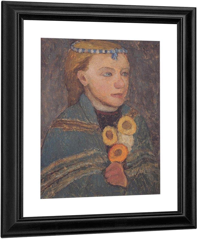 Girl With Blue And White Chain In Her Hair By Paula Modersohn Becker Fine Art Print