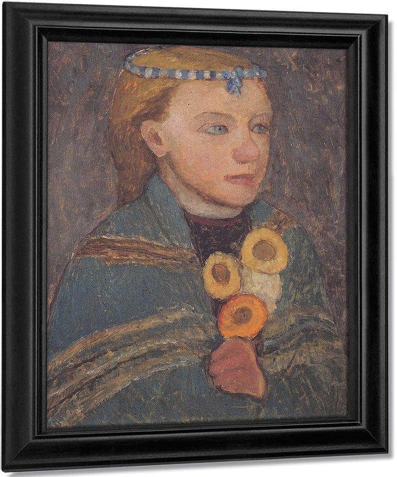 Girl With Blue And White Chain In Her Hair By Paula Modersohn Becker Fine Art Print