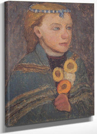 Girl With Blue And White Chain In Her Hair By Paula Modersohn Becker Fine Art Print