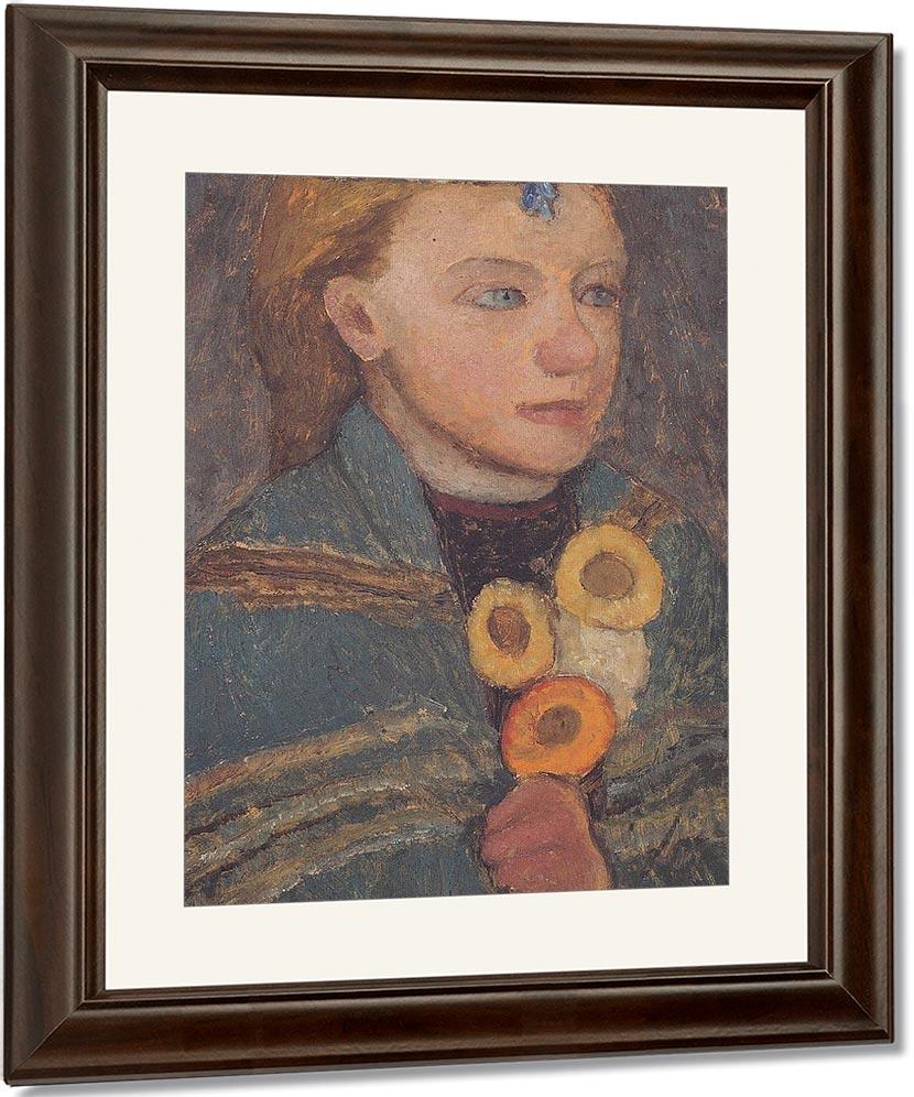 Girl With Blue And White Chain In Her Hair By Paula Modersohn Becker Fine Art Print