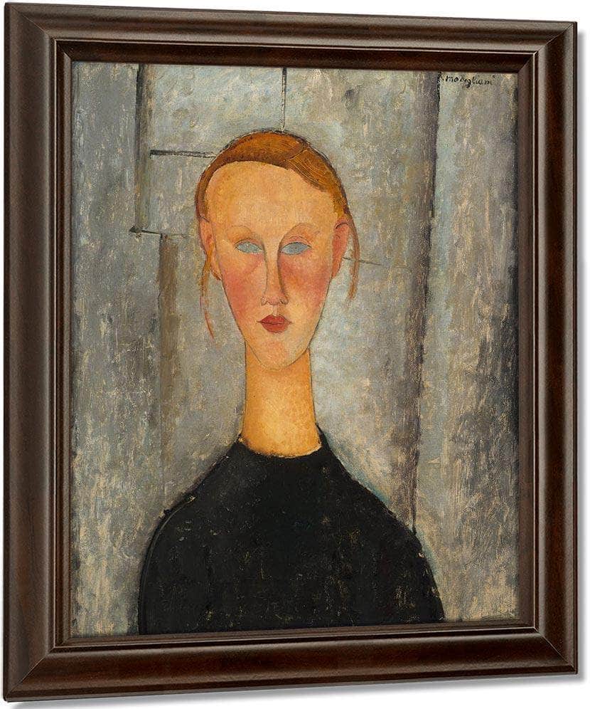 Girl With Blue Eyes By Amedeo Modigliani Fine Art Print